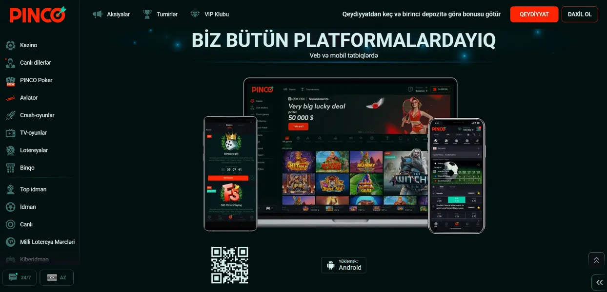 Pinco yüklə – rəsmi mobil tətbiqin endirilməsi və quraşdırılması